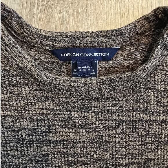 French Connection Sweeter Sweater Ribbed Knit Midi Dress Size 8 Taupe Brown - Picture 3 of 4